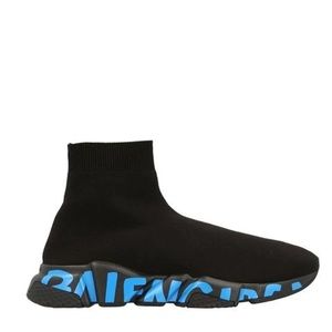 BALENCIAGA Speed Graffiti Sneakers Black/Blue